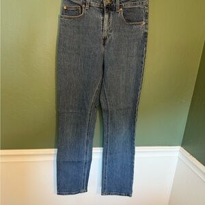 H&M Blue High Waist Straight Leg Jeans Women’s Size 8
